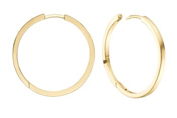 Guld creoler, Ø 20 mm med klik lås